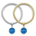 DIYthinker Blue Jumpg Music 5-le Staff Lover Bracelet Bangle Pendant Jewelr