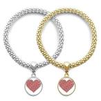 DIYthinker Red Valentine's Day Heart Pattern Lover Bracelet Bangle Pendant