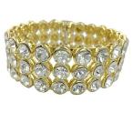 Gypsy Jewels Rhinestone Row Stackable Magnetic Fancy Formal Bangle Bracelet