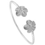 Sterling Silver West Indies Bangle Bracelet Hibiscus Ladies Size, 7.5 inch並