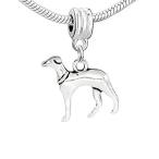 Greyhound Dog Charms for European Snake Chain Style Spacer Bead Stopper並行輸入