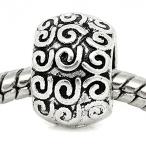 European Swirl Pattern Carved on Charm Bead Spacer for Snake Chain Charm Br