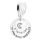 Sexy Sparkles I Love You to The Moon and Back Charm Spacer Bead European Co