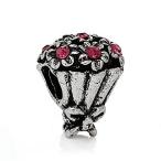 European Bouquet of Flowers Charm Bead Spacer for Snake Chain Charm Bracele