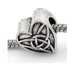 Sexy Sparkles Celtic Knot Triquetra Heart Charm Spacer Bead for European Sn