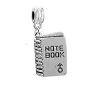 School Note Book Charm European Bead Spacer for Snake Chain Charm Bracelets