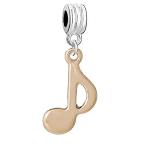 Sexy Sparkles Light Golden Color Musical Note Charm Bead Compatible for Mos