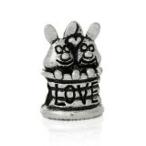 European Carved Love Rabbits Charm Bead Spacer for Snake Chain Charm Bracel