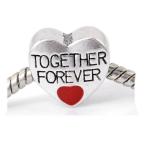 Sexy Sparkles European Together Forever on Heart Charm Spacer Bead for Snak