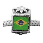 European Brazil Flag Charm Bead Spacer for Snake Chain Charm Bracelet並行輸入品　