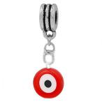 Sexy Sparkles Red Evil Eye Dangle Charm Spacer Bead Stopper for European Br