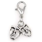 It's All About...You! Mini Comedy &amp; Tragedy Mask Stainless Steel Clasp Clip