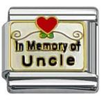 Stylysh Charms in Memory Uncle Heart Enamel Italian 9mm Link IM033 Fits Tra