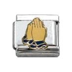 Stylysh Charms Pray Prayer Praying Religious Enamel Italian 9mm Link RE046