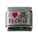 Stylysh Charms Cycling I Love to Cycle RH Laser Italian 9mm Link SP027 Fits