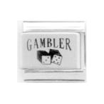 Stylysh Charms Gambler DICE Lucky 8 Laser Engraved Italian 9mm Link LC127 F