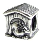 Queenberry Sterling Silver Sleepy Puppy European Style Bead Charm並行輸入品　送料無料