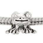 Sterling Silver Oxidized Frog European Bead Charm並行輸入品　送料無料