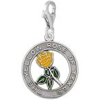 Rembrandt Charms Yellow Rose of Texas Charm with Lobster Clasp, 14k White G