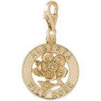 Rembrandt Alberta Wild Rose Charm with Lobster Clasp, 14K Yellow Gold並行輸入品　