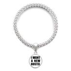 DIYthinker I Want A New Hostel Sliver Bracelet Pendant Jewelry Chain Adjust