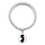 DIYthinker New Jersey USA Map Outline Sliver Bracelet Pendant Jewelry Chain