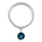 DIYthinker Science Blue Cell Pattern Creature Sliver Bracelet Pendant Jewel