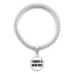 DIYthinker I Want A New Mic Sliver Bracelet Pendant Jewelry Chain Adjustabl