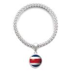 DIYthinker Costa Rica National Flag Soccer Football Sliver Bracelet Pendant