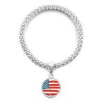 DIYthinker Stars and Stripes America Flag Map Country Sliver Bracelet Penda