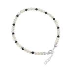 Gem Avenue Freshwater Pearl with Black Swarovski Elements Crystal Sterling