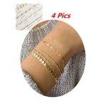 Sophie Land 4Pcs/2Pcs Layered Bracelet Set Stackable Wrap Bangle Adjustable