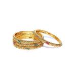 Vishal-Vatika Indian Traditional Style Gold Plated Bangle Bracelets 4Pcs Se