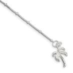 10 inch Sterling Silver Solid Polished Palm Tree Anklet並行輸入品　送料無料