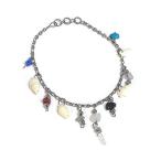 Mia Jewel Shop Quartz Crystal Chip Stone Seashell Dangle Silver Chain Ankle