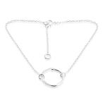 Azaggi 925 Sterling Silver Anklet Open Circle Karma Ring Spiritual Charm An