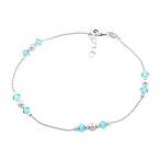 Sterling Silver 9" + 1" Extension Beads and Blue Crystals Anklet並行輸入品　送料無料