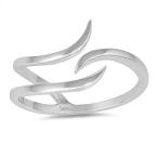 Open Wave Curve Adjustable Thumb Ring New .925 Sterling Silver Band Size 9並