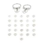 FM FM42 Stainless Steel Initial Capital 26 Letters Heart Charm Expandable W