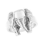 AeraVida Majestic Elephant Head .925 Sterling Silver Ring (9)並行輸入品　送料無料