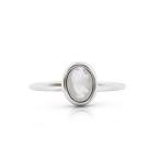 Koral Jewelry Moonstone Vintage Gipsy Delicate Ring 925 Sterling Silver Ova