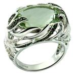 RB Gems Sterling Silver 925 Statement Ring Genuine GEMS 10.5 Cts, Oval 18x1