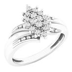 Dazzlingrock Collection 0.10 Carat (ctw) 10K Round White Diamond Ladies Clu