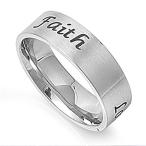 Stainless Steel Faith Love Hope Band Purity Promise Ring Designer Size 12並行