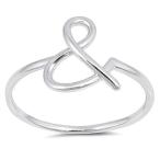 Ampersand &amp; Sign Script English Word Ring Sterling Silver And Band Size 7並行