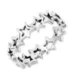 Eternity Cutout Star Unique Ring New .925 Sterling Silver Band Size 10並行輸入品