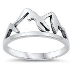 Nature Mountain Range Hiking Winter Ring New 925 Sterling Silver Band Size