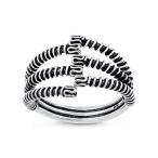 Fashion Oxidized Coil Swirl Knot Ring New .925 Sterling Silver Band Size 10