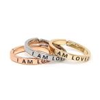 Me Plus Inspirational Positive Message Engraved Thin Finger Opening Rings 3