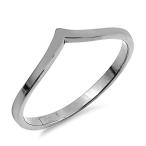 Black-Tone Pointed Chevron Thumb Ring Sterling Silver Stackable Band Size 9